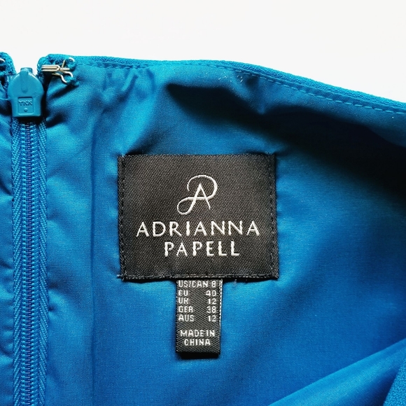 Rich Teal Adrianna Papell Sheath 👗 - Picture 4 of 6